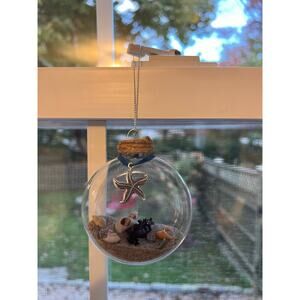 Coastal Glass Ornaments – Handcrafted with Treasures from Narragansett Beach!